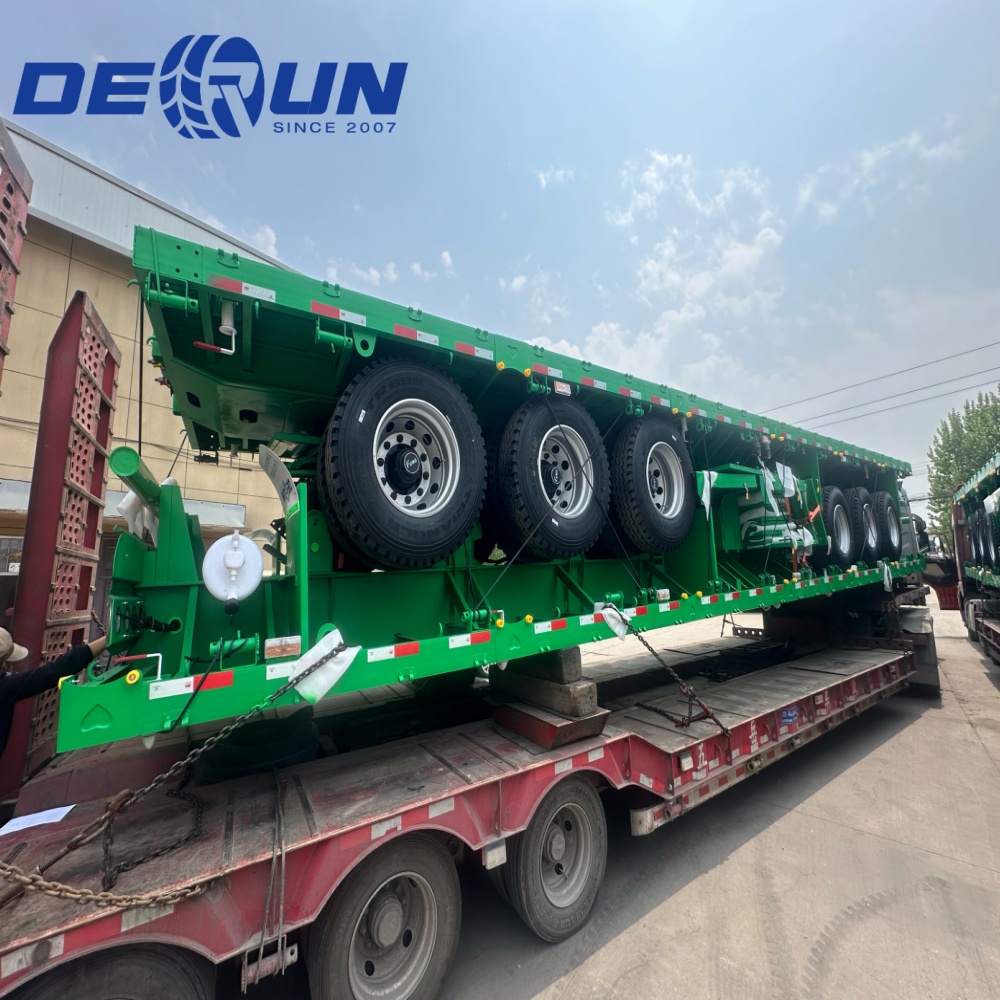 Derun 4 yksikköä Tri-Aksle Cargo Dropside Semi-Trailer on lähetetty Algeriaan