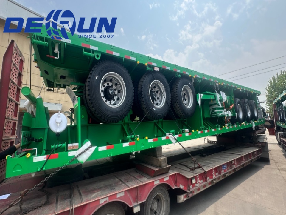 Derun 4 yksikköä Tri-Aksle Cargo Dropside Semi-Trailer on lähetetty Algeriaan